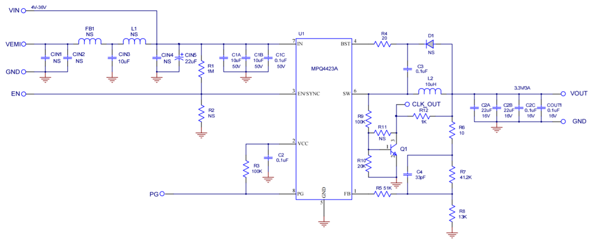 Schematic - Monolithic Power Systems (MPS) EVBL4423A-Q-00A Evaluation Board